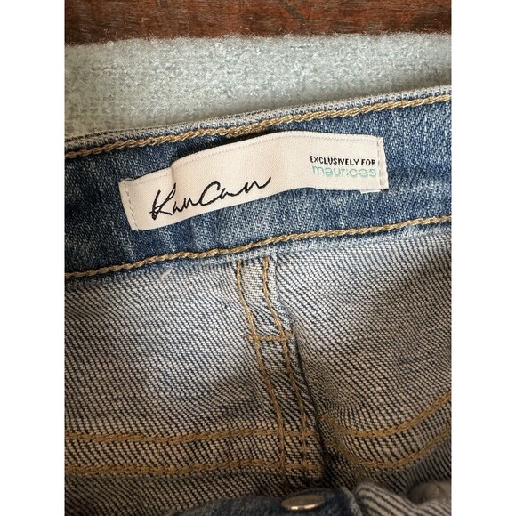 KanCan Cute Distressed Button Front‎ Blue Stretchy Denim Skirt Women's Size 25 - Picture 5 of 13